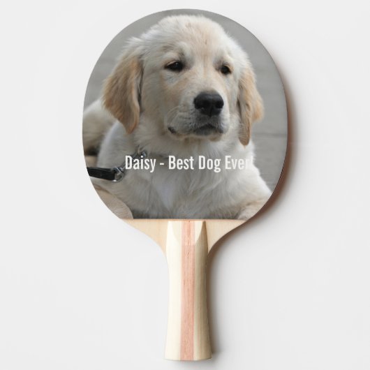Personalisiertes Golden Retriever Hund Foto und Na Tischtennis Schläger (Vorderseite)
