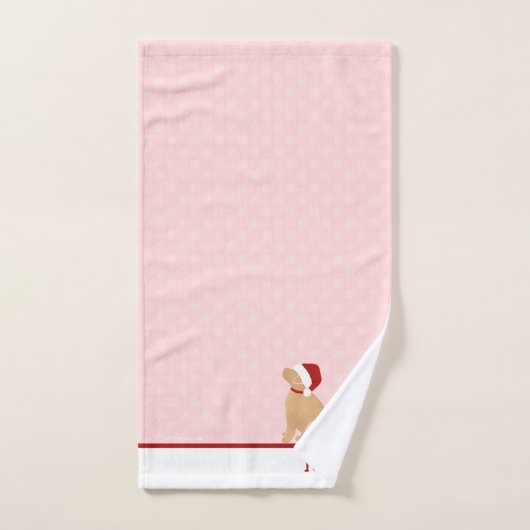 Personalisiertes Golden Santa Dog Handtuch Set (Handtuch)