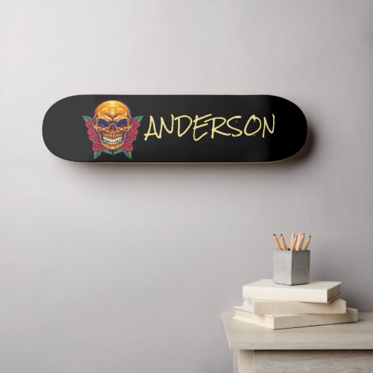 Personalisiertes Golden Skateboard (Wandkunst (Horz))