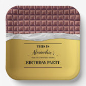 Personalisiertes Golden Ticket Chocolate Bar Party Pappteller (Vorderseite)