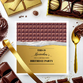 Personalisiertes Golden Ticket Chocolate Bar Party Serviette
