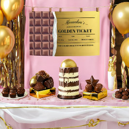 Personalisiertes Golden Ticket Chocolate Party Banner