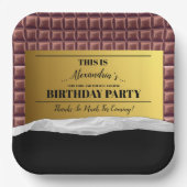 Personalisiertes Golden Ticket Chocolate Party Pappteller (Vorderseite)