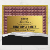 Personalisiertes Golden Ticket Chocolate Party Schaumweinetikett (Einzelnes Label)