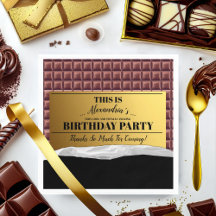 Personalisiertes Golden Ticket Chocolate Party