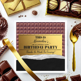 Personalisiertes Golden Ticket Chocolate Party Serviette