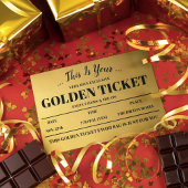Personalisiertes Golden Ticket Gastgeschenk Rechteckiger Aufkleber