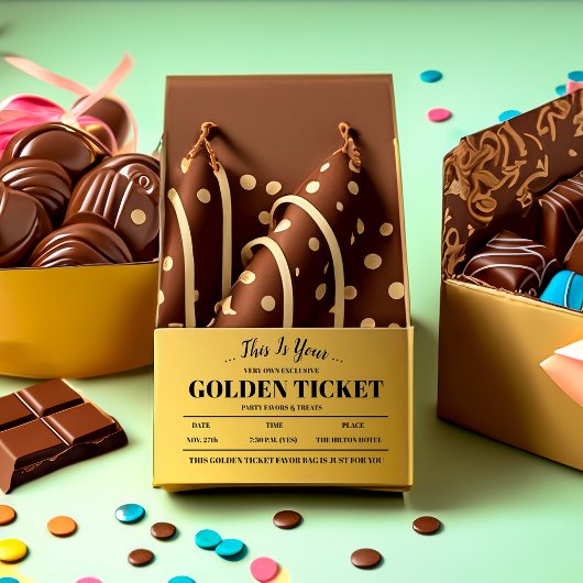 Personalisiertes Golden Ticket Gastgeschenk Rechteckiger Aufkleber