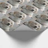 Personalisiertes goldener Retriever-HundeFoto und Geschenkpapier (Ecke)