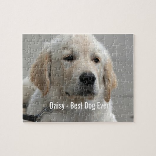 Personalisiertes goldener Retriever-HundeFoto und Puzzle (Horizontal)