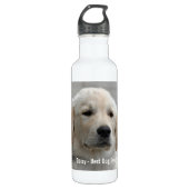 Personalisiertes goldener Retriever-HundeFoto und Trinkflasche (Vorderseite)