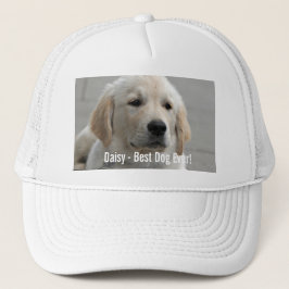Personalisiertes goldener Retriever-HundeFoto und Truckerkappe