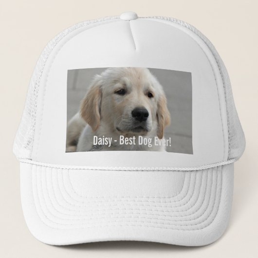 Personalisiertes goldener Retriever-HundeFoto und Truckerkappe (Vorderseite)