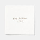 Personalisiertes Goldenes 50-jähriges Hochzeitssze Serviette (Vorderseite)