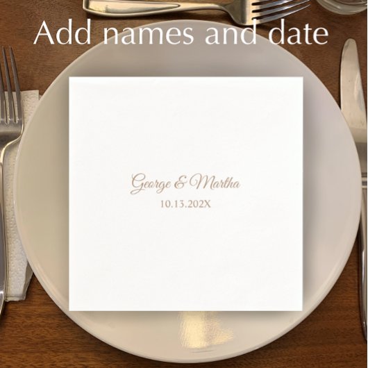 Personalisiertes Goldenes 50-jähriges Hochzeitssze Serviette