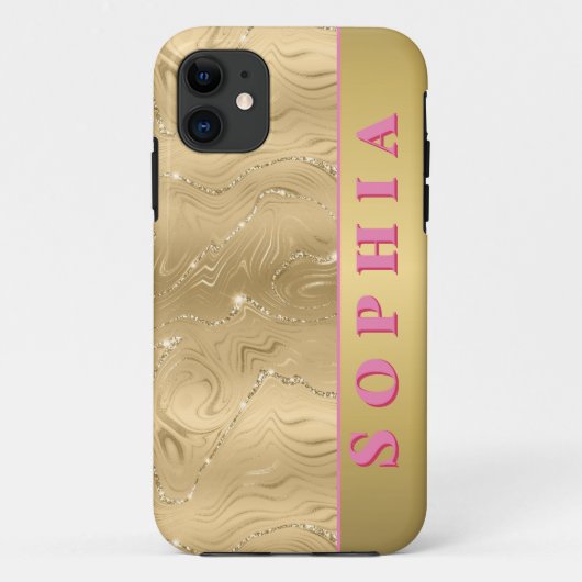 Personalisiertes Goldenes Design für den Besondere Case-Mate iPhone Hülle (Rückseite)