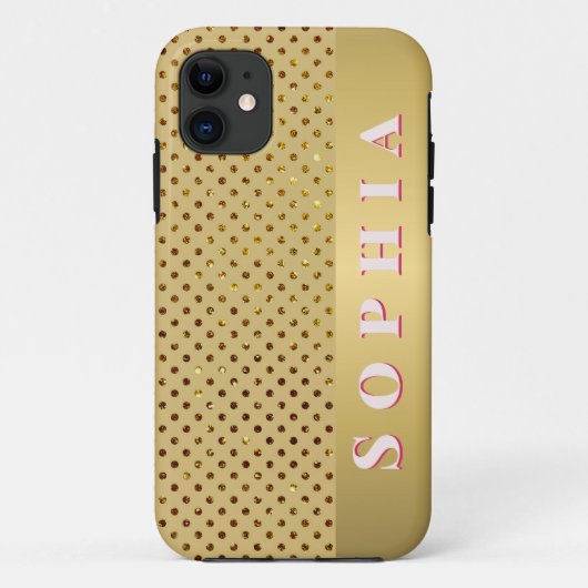 Personalisiertes Goldenes Design für den Besondere Case-Mate iPhone Hülle (Rückseite)