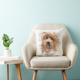 Personalisiertes Goldenes Doodle/Cavapoo Kissen