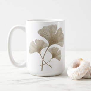 Personalisiertes Goldenes Ginkgoblatt mit individu Kaffeetasse