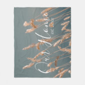 Personalisiertes goldenes Gras auf Türkis Fleecedecke (Vorderseite)