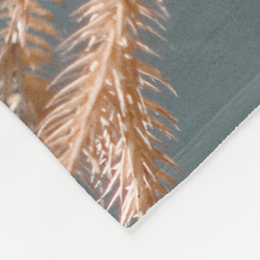 Personalisiertes goldenes Gras auf Türkis Fleecedecke (Ecke)