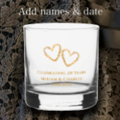 Personalisiertes Goldenes Herz 20. Hochzeitstag Whiskyglas