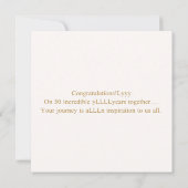 Personalisiertes Goldenes Herz 50. Hochzeitstag Karte (Rückseite)