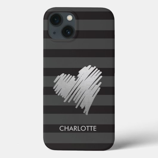 Personalisiertes goldenes Herz Case-Mate iPhone Hülle (Rückseite)