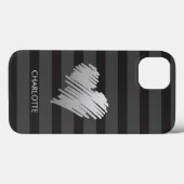 Personalisiertes goldenes Herz Case-Mate iPhone Hülle (Rückseite (Horizontal))