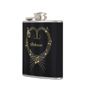 Personalisiertes goldenes Herz-musikalische Flachmann (Links)