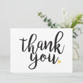 Personalisiertes Goldenes Herz Vielen Dank Dankeskarte (Stehend Vorderseite)