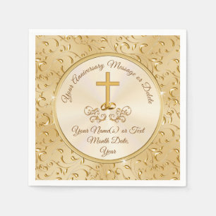 Personalisiertes Goldenes Jubiläum Napkins Text Serviette