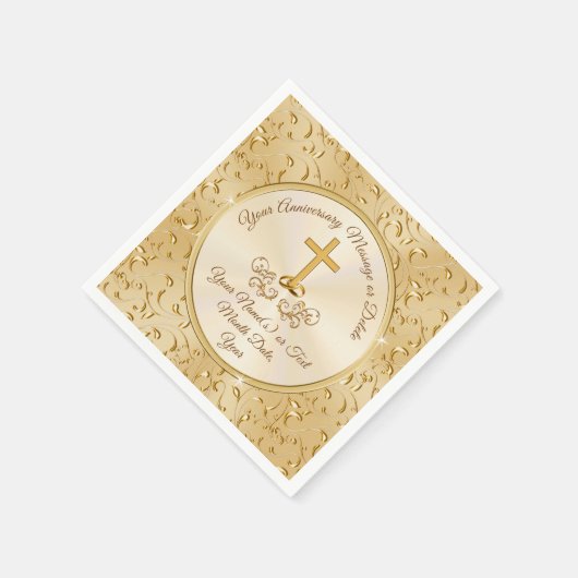 Personalisiertes Goldenes Jubiläum Napkins Text Serviette (Ecke)