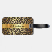 Personalisiertes goldenes Leopardenleder Gepäckanhänger (Rückseite horizontal)