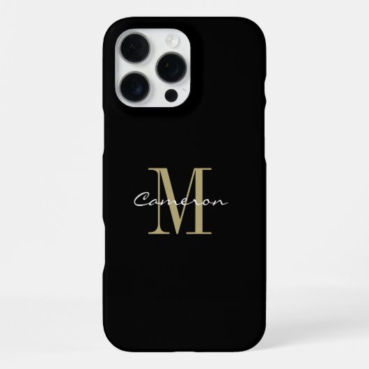 Personalisiertes goldenes Monogramm Anfangsbuchsta iPhone Hülle (Rückseite)