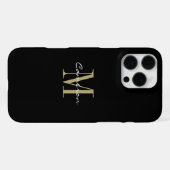 Personalisiertes goldenes Monogramm Anfangsbuchsta iPhone Hülle (Rückseite (Horizontal))