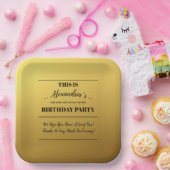 Personalisiertes Goldenes Party Pappteller (Party)