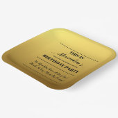 Personalisiertes Goldenes Party Pappteller (Gewinkelt)