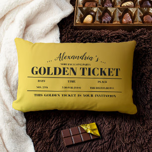 Personalisiertes Goldenes Ticket Lendenkissen