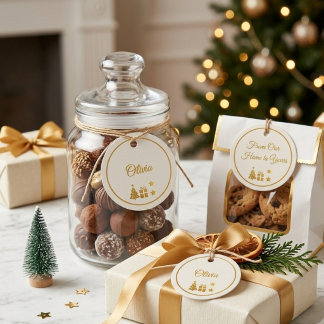 Personalisiertes goldenes Weihnachten Geschenkanhänger