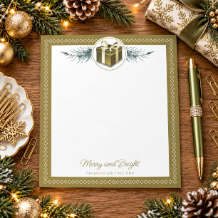 Personalisiertes goldenes Weihnachtsgeschenk Notizblock