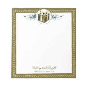 Personalisiertes goldenes Weihnachtsgeschenk Notizblock