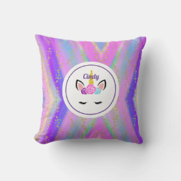 Personalisiertes goldfarbenes Einhorn Kissen