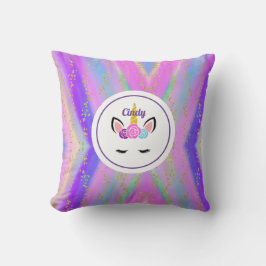 Personalisiertes goldfarbenes Einhorn Kissen