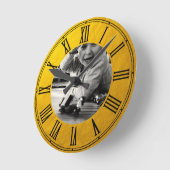 Personalisiertes, goldfarbenes Foto / Gewohnheit Runde Wanduhr (Winkel)