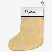 Personalisiertes goldfarbenes Muster Kleiner Weihnachtsstrumpf (Rückseite)