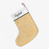 Personalisiertes goldfarbenes Muster Kleiner Weihnachtsstrumpf (Rückseite (Hängend))