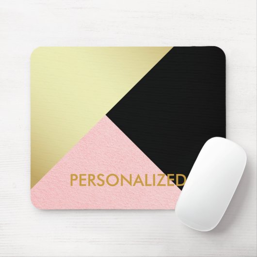 Personalisiertes goldfarbenes und schwarzes Abstra Mousepad (Mit Mouse)
