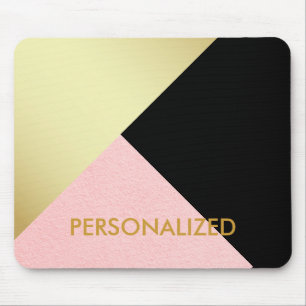 Personalisiertes goldfarbenes und schwarzes Abstra Mousepad
