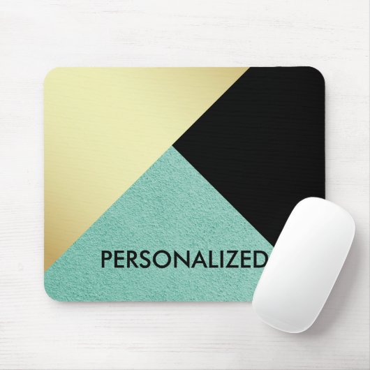 Personalisiertes goldgrünes und schwarzes Abstrakt Mousepad (Mit Mouse)